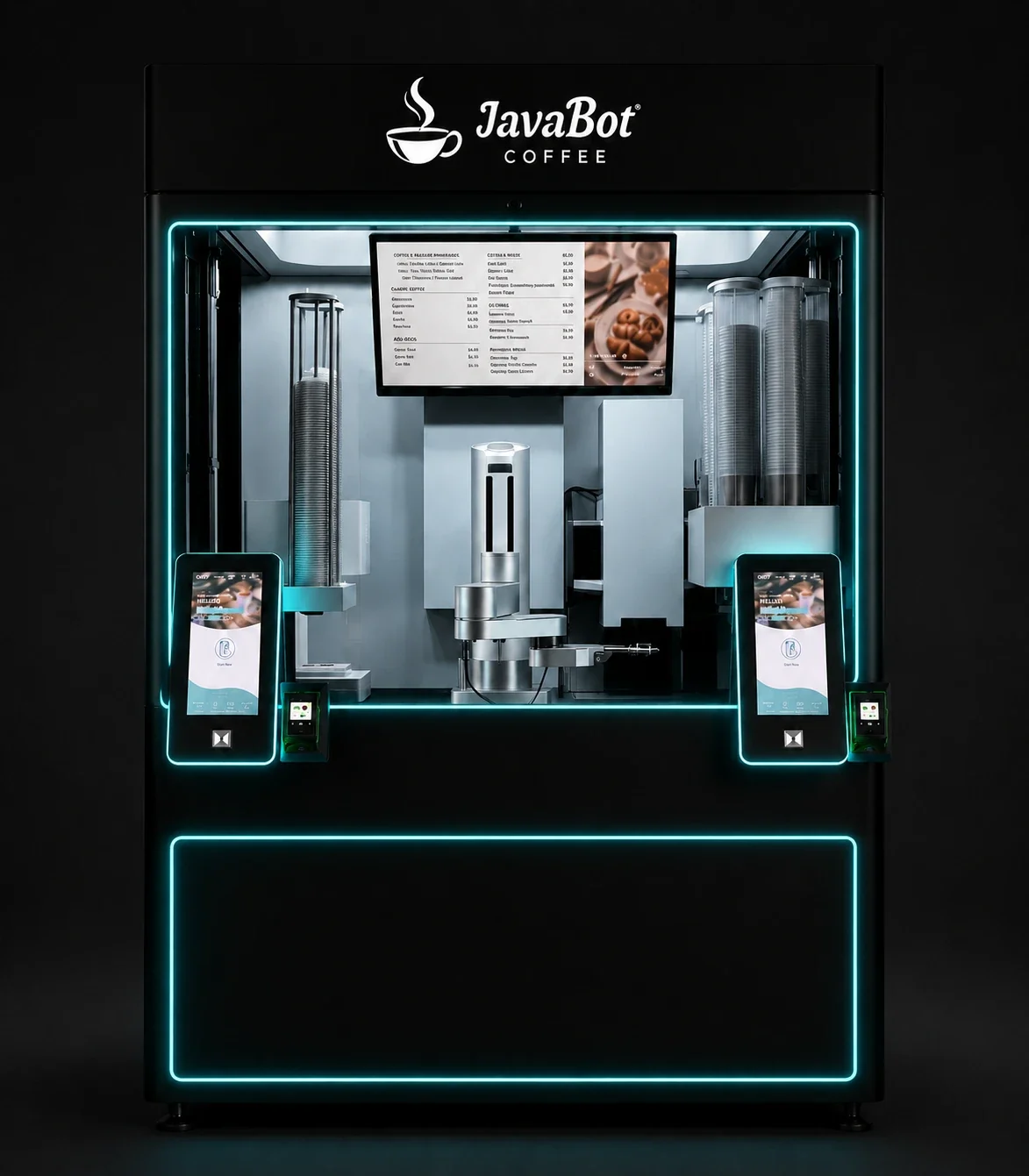 JavaBot Coffee robotkafé-kiosk sett forfra